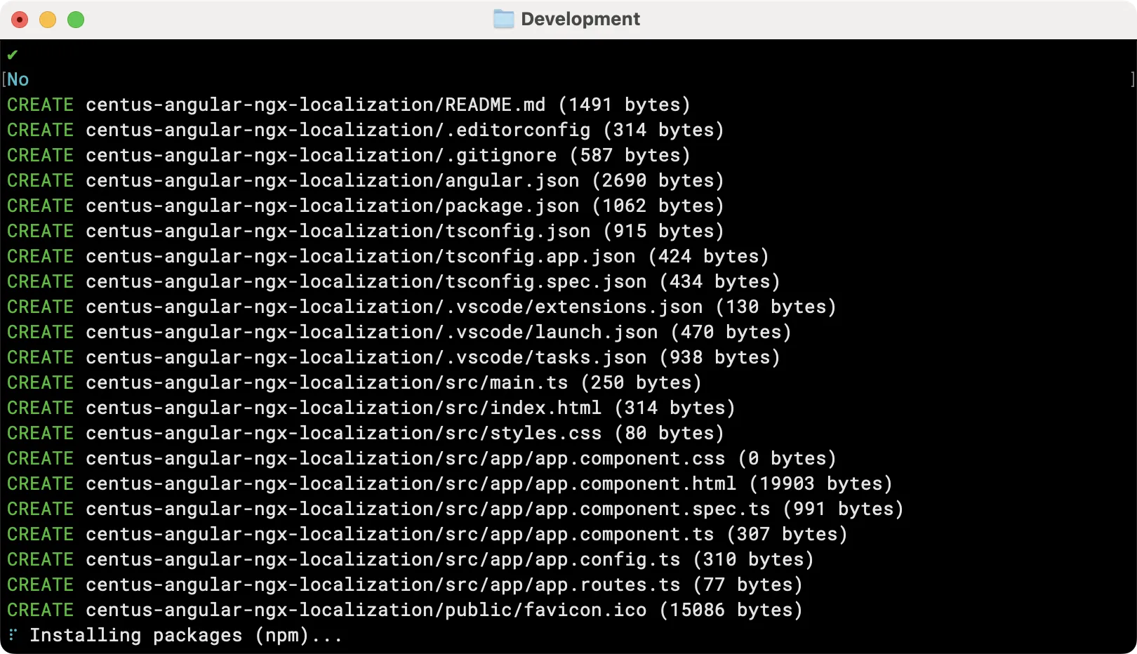 creating a demo Angular project