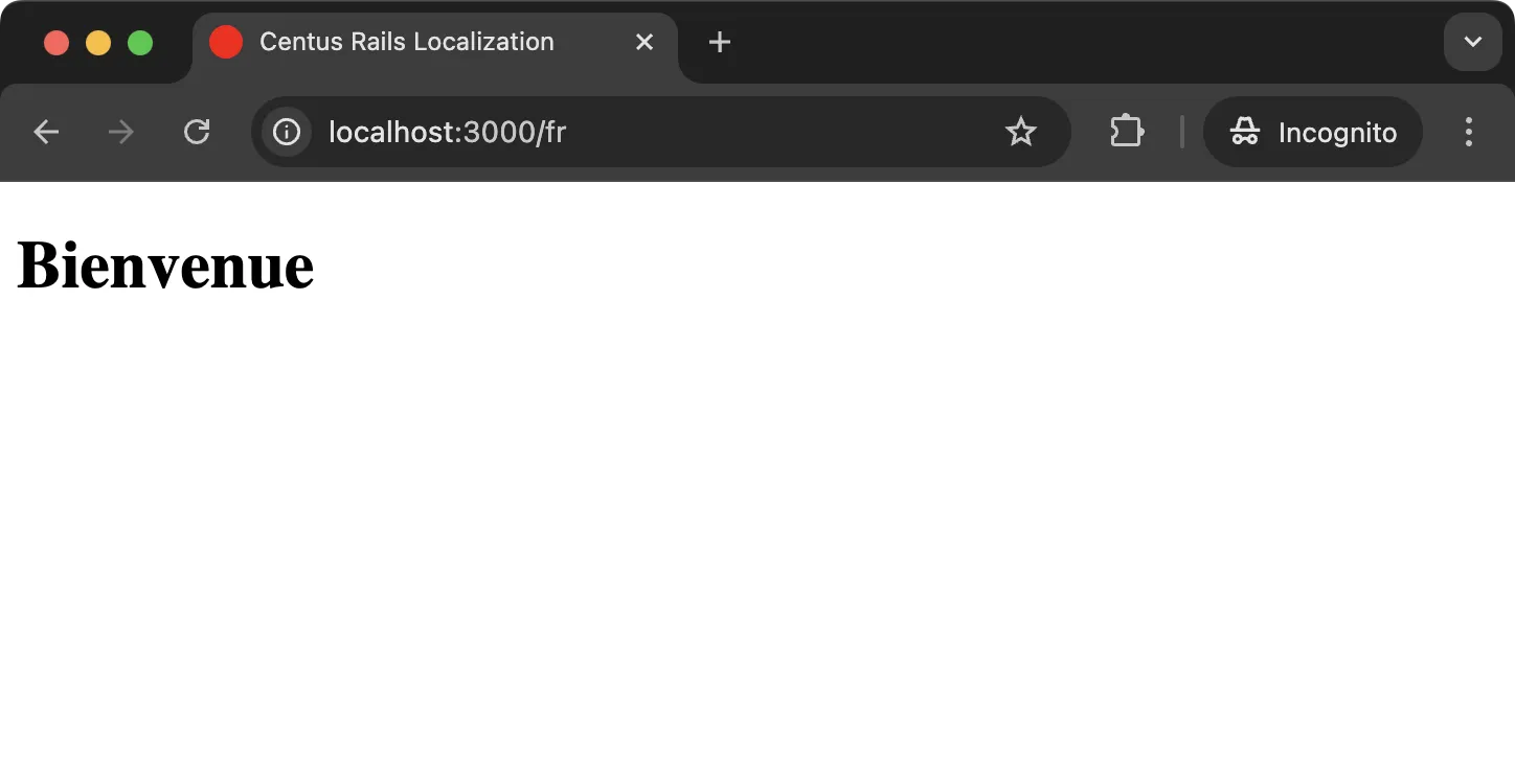 a welcome page in Ruby app