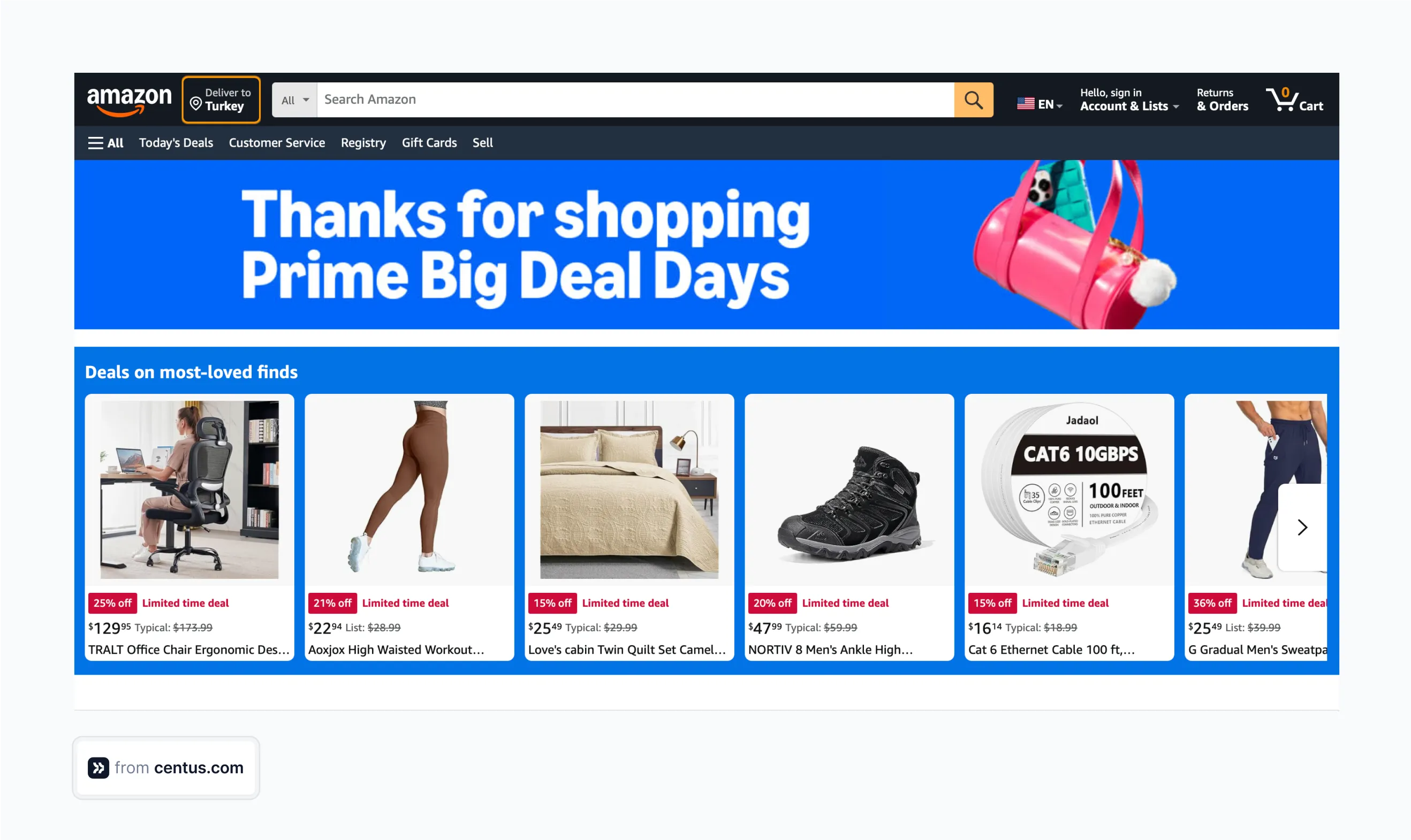 Amazon Prime Day page in the USA