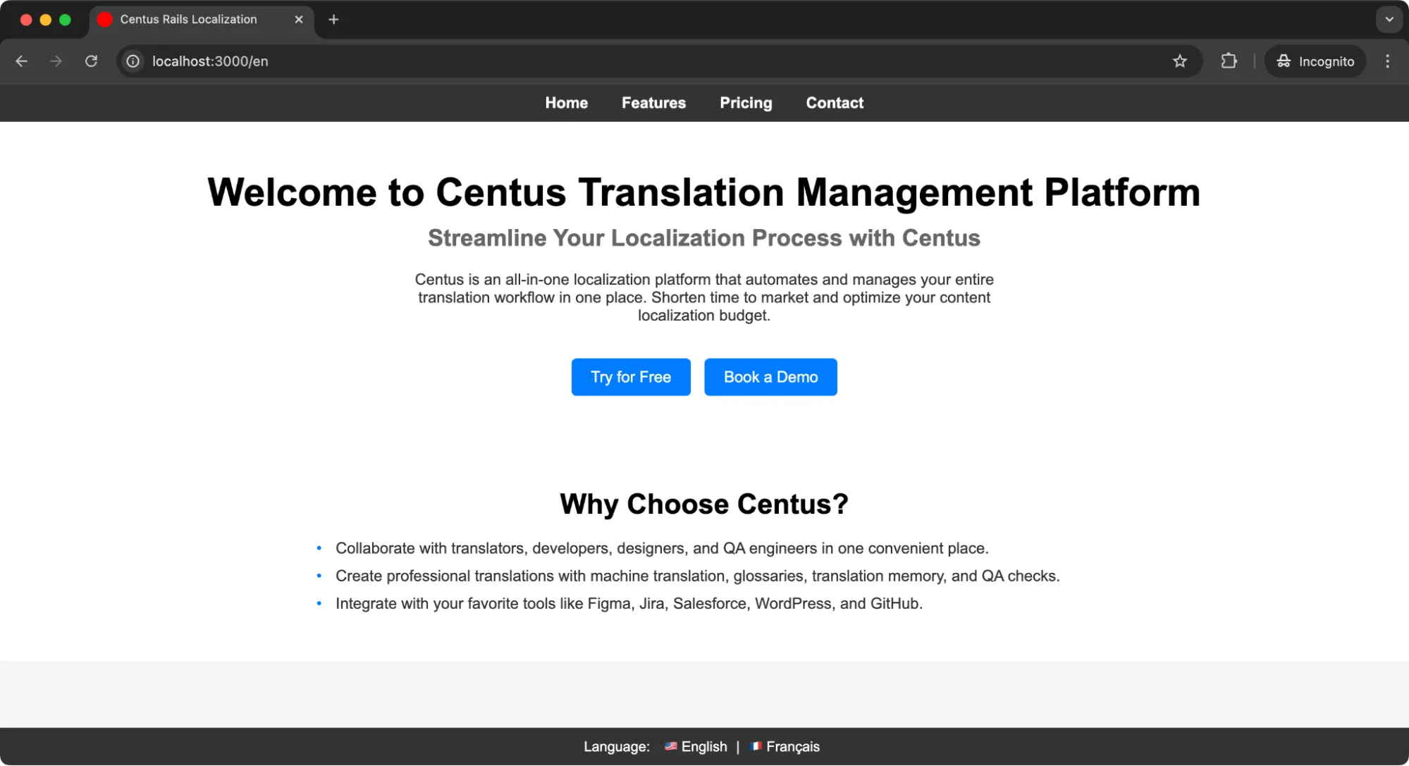 Ruby app in the language switcher