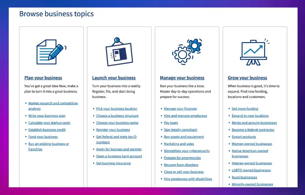 small business administration website