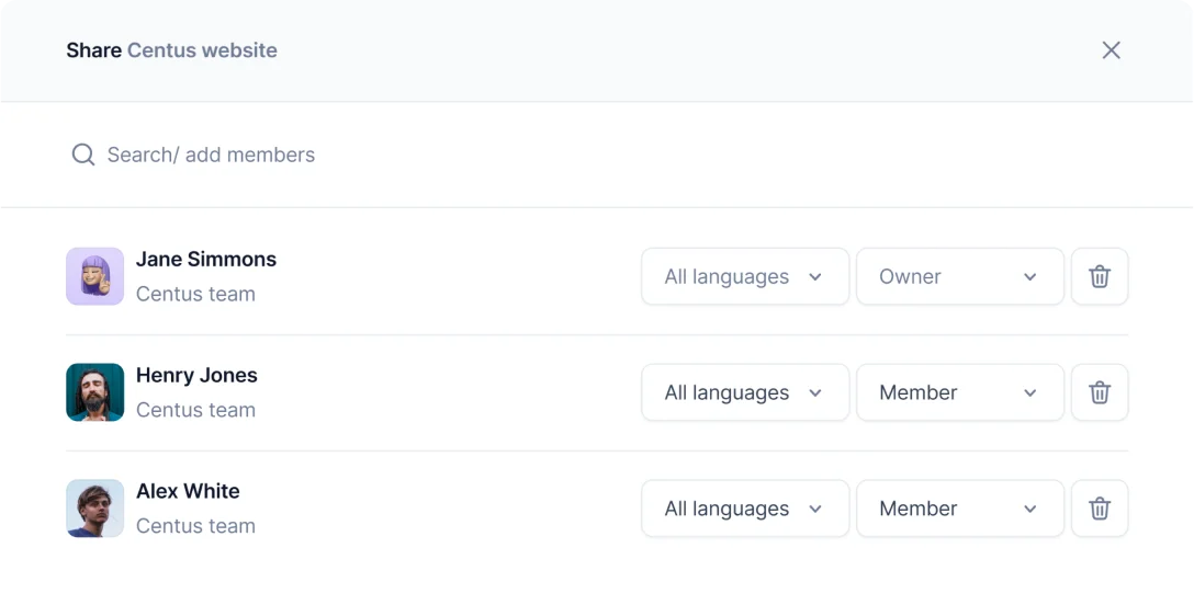 adding contributors in Centus