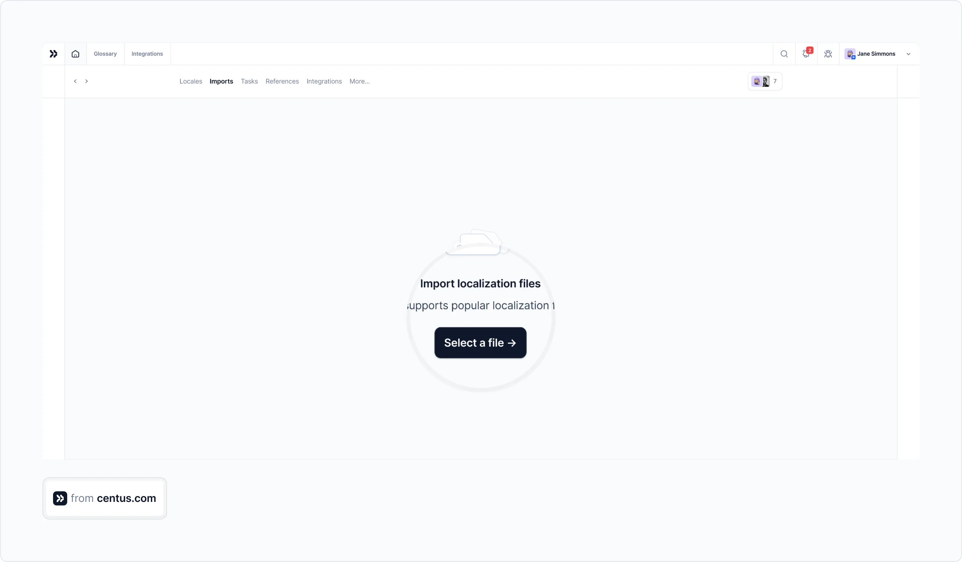 importing documents to Centus
