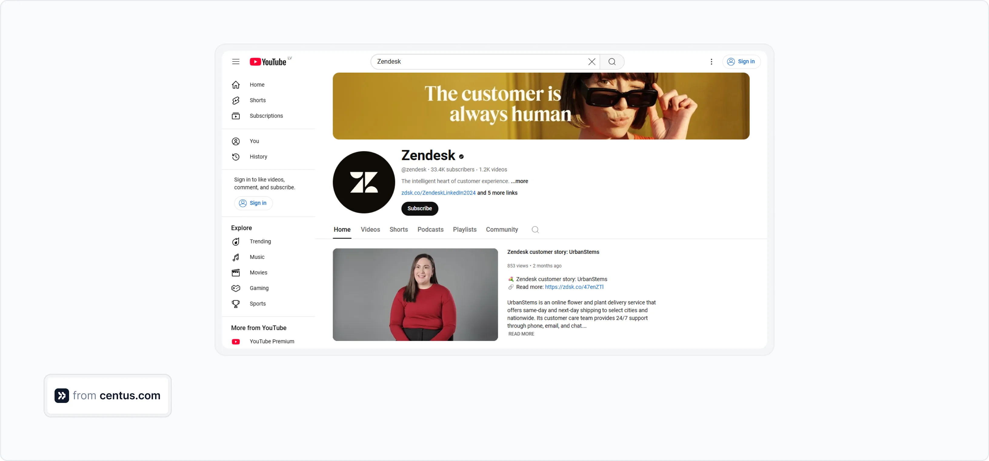 brand localization examplified with Zendesk's YouTube page