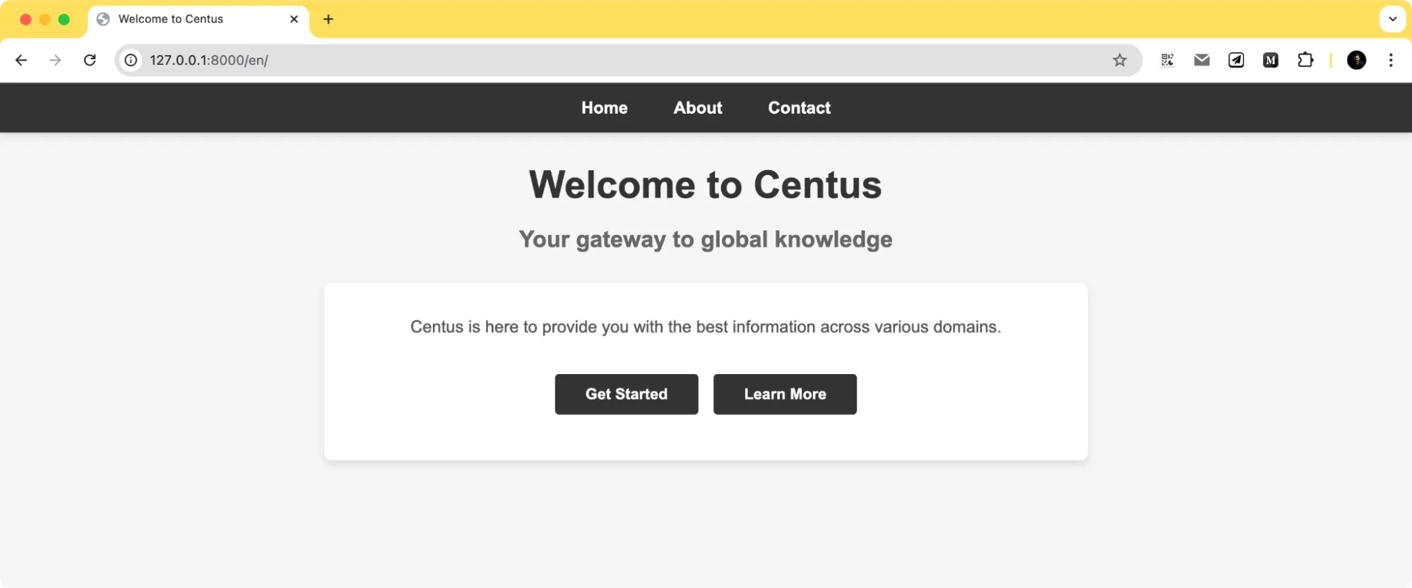 setting up a local URL for the Django app