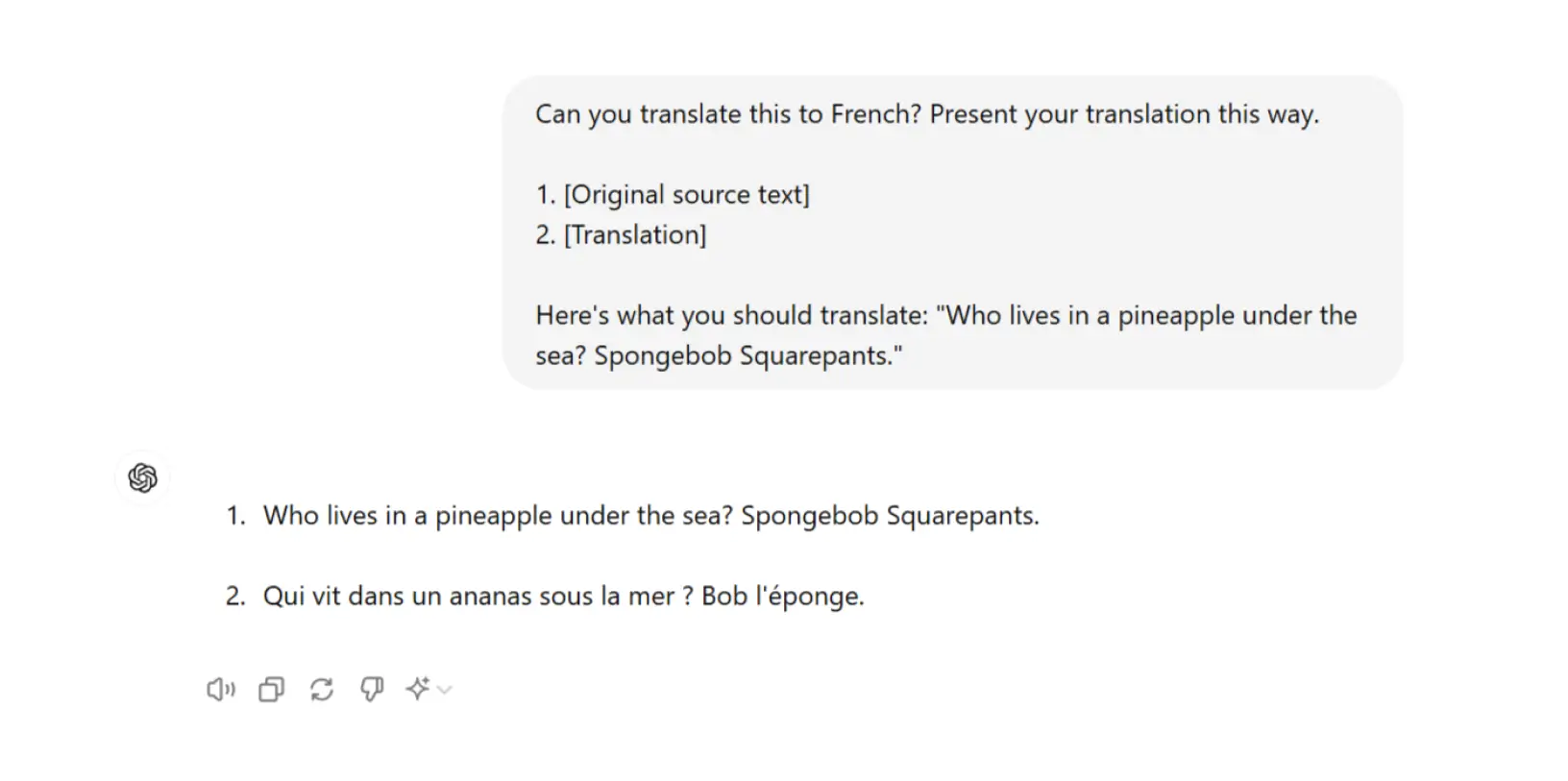 لقطة شاشة لمحادثة ترجمة باستخدام ChatGPT.webp