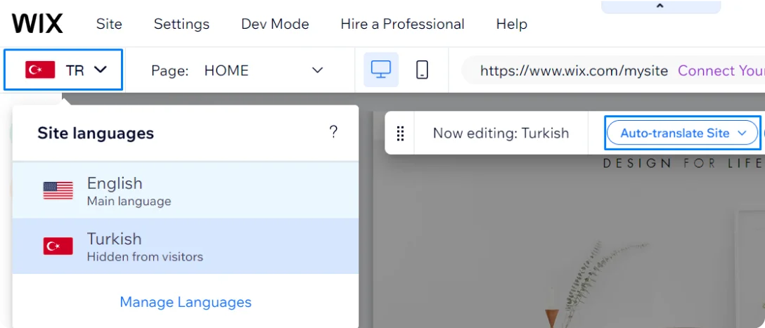 autotranslating a website in wix