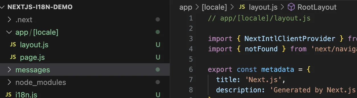a new directory structure with a locale added to it