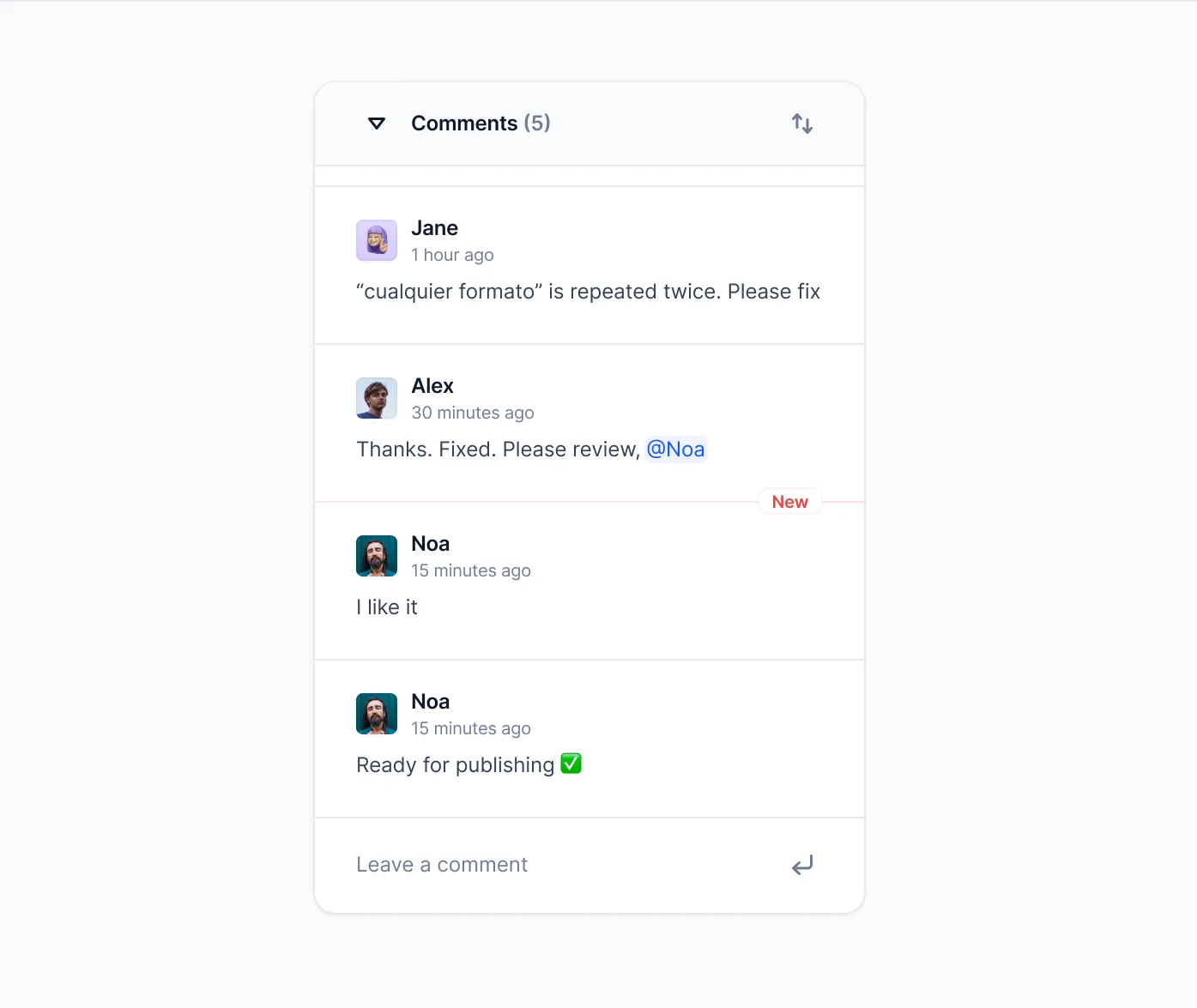 sharing feedback in Centus