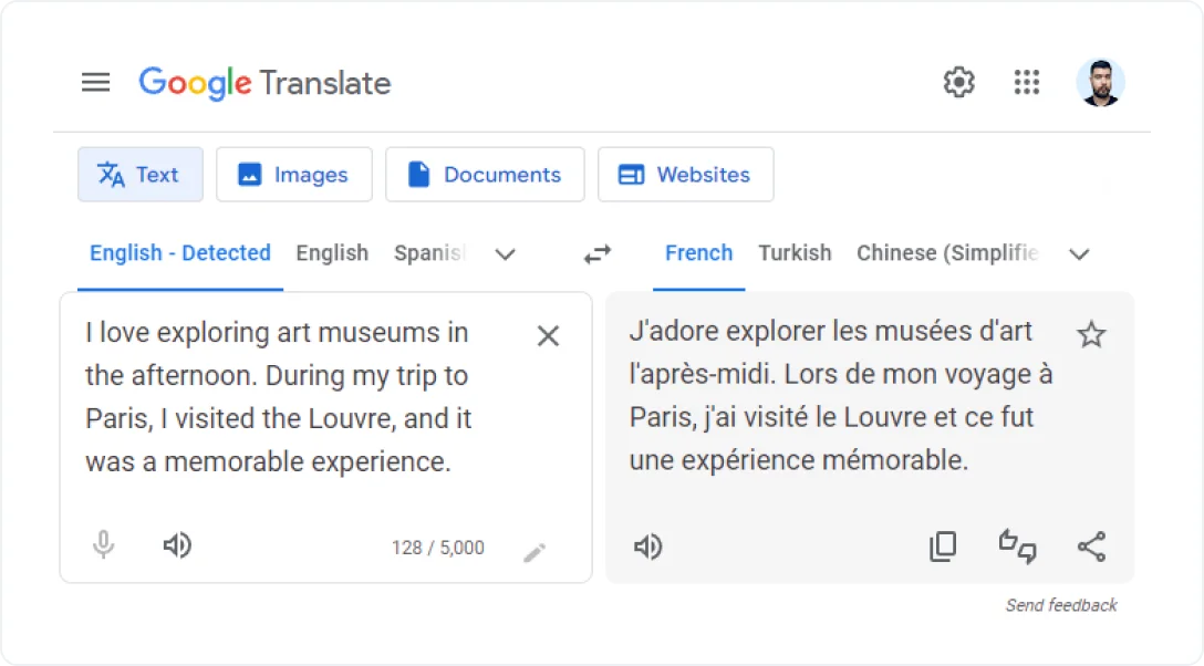 Genauigkeit von Google Translate Englisch – Französisch
