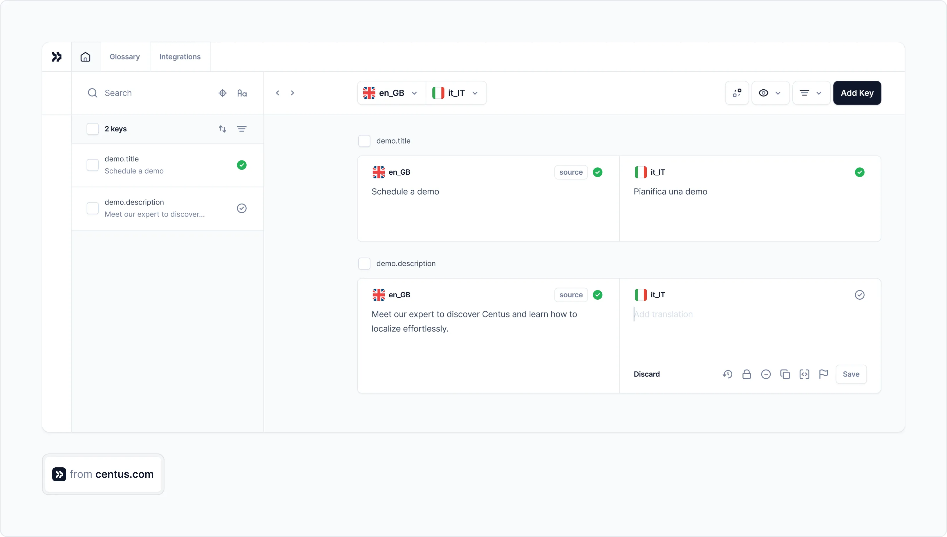 Centus localization management platform