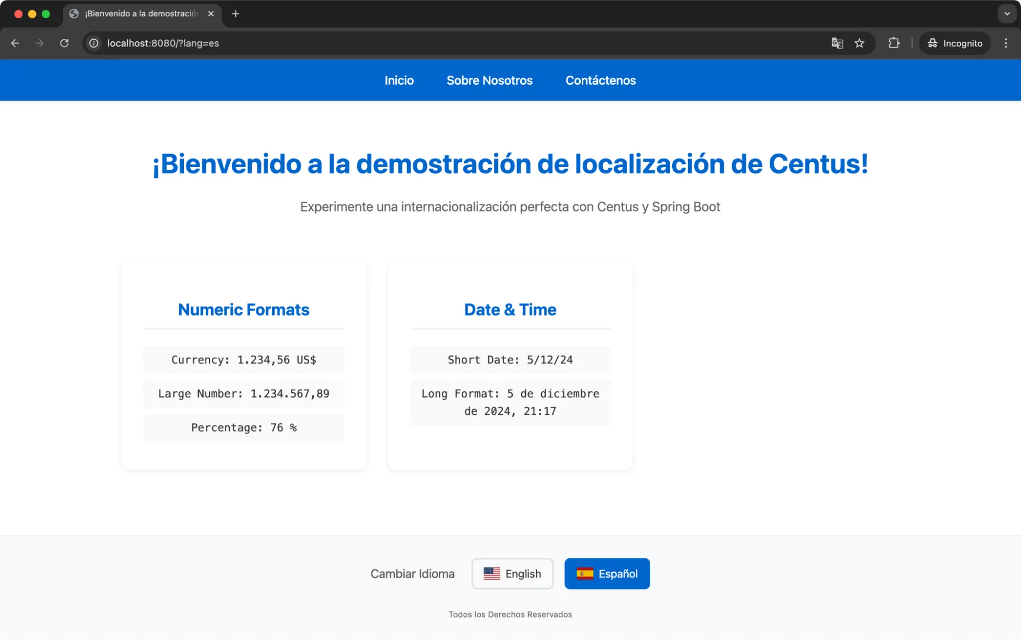 localized date and time formats