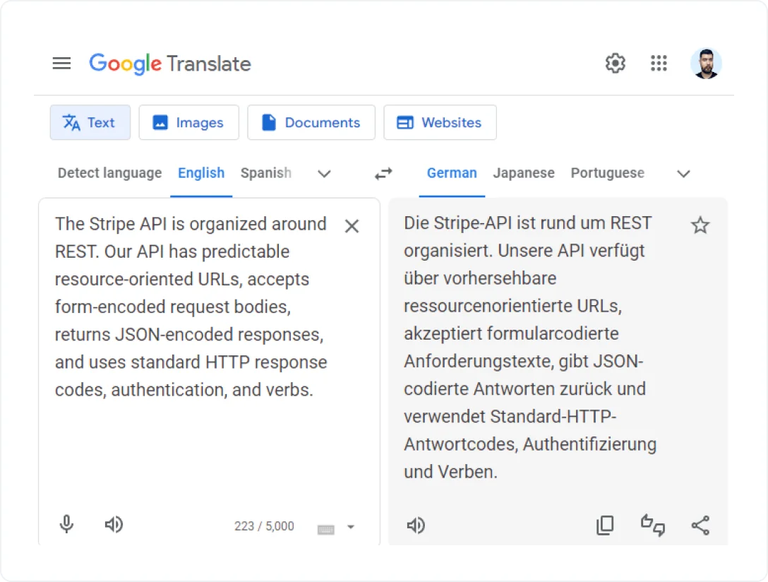 Genauigkeit von Google Translate Englisch Deutsch
