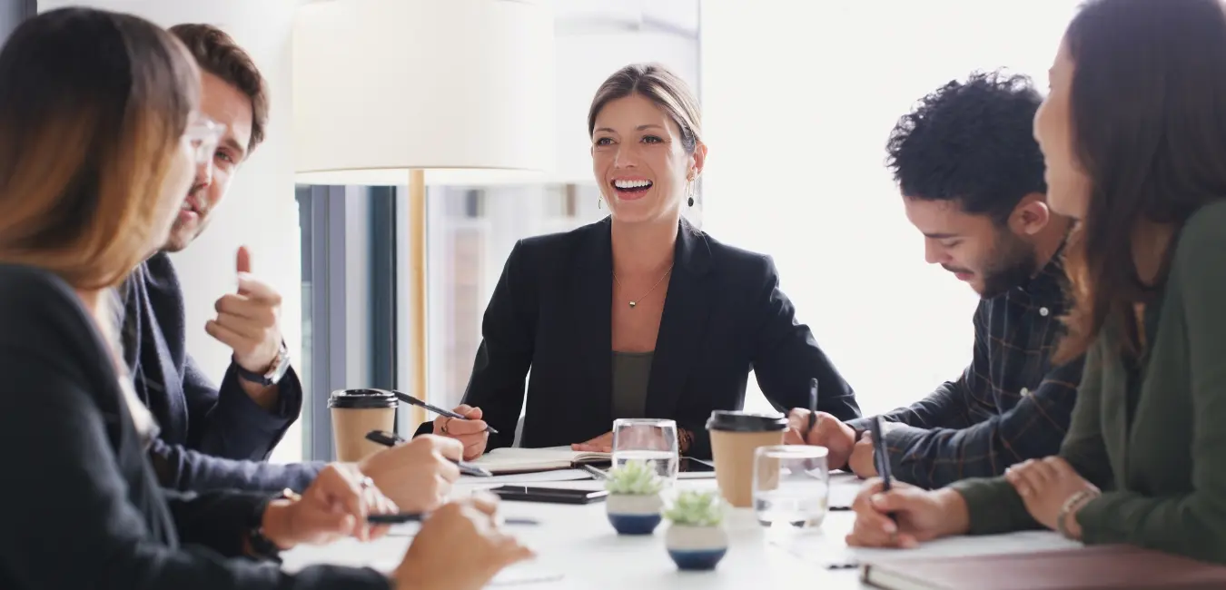 business meeting around a table
