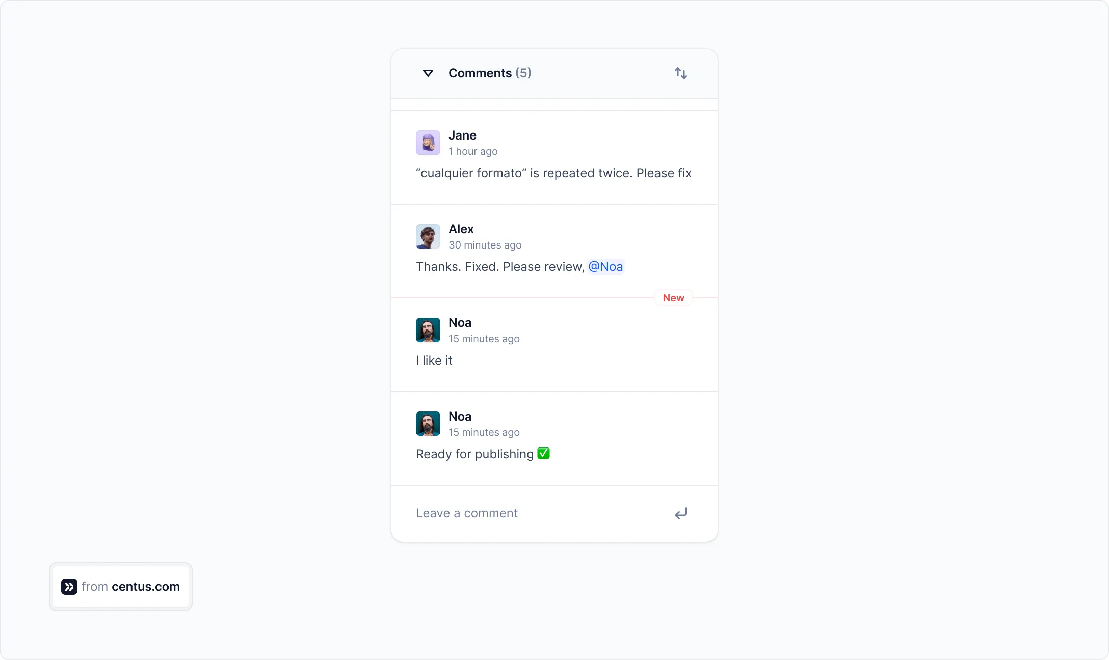 TMS commenting feature