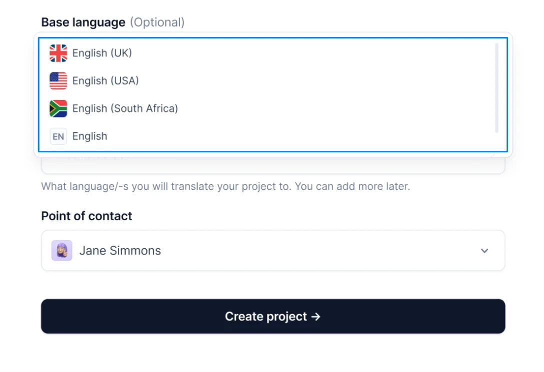 choosing base languages in Centus