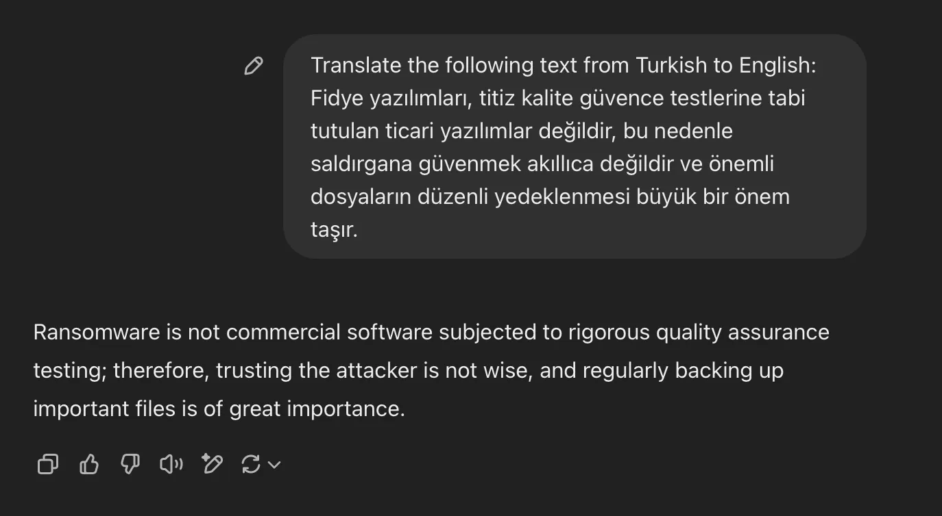 Technical translation with a basic prompt