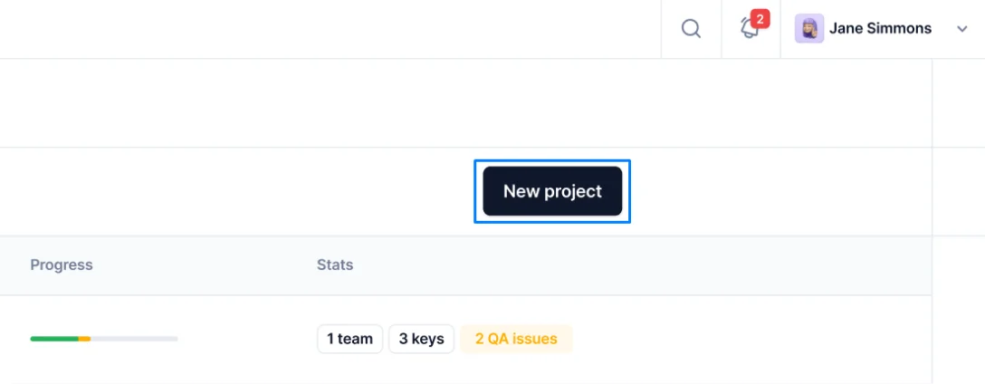 creating a new project in Centus