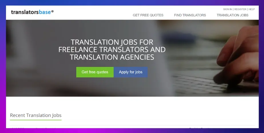 Translator Base homepage