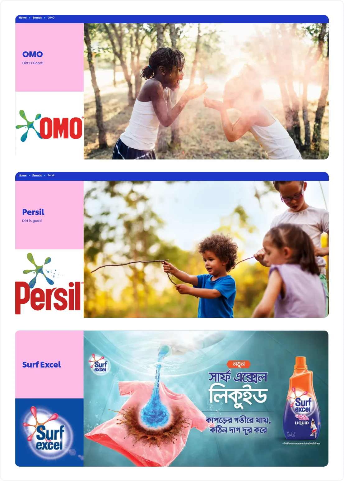 localized versions of Unilever's laundry detergent brand