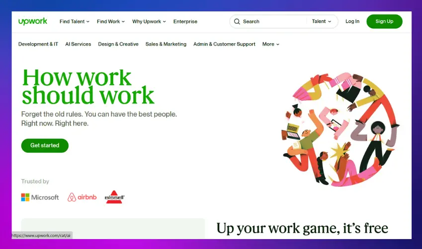 Upwork homepage