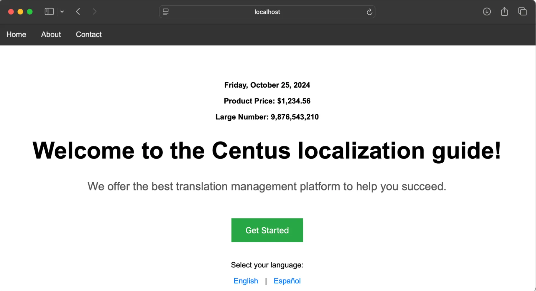 currency in the demo app