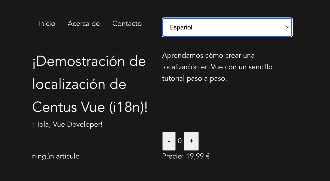 completely localized demo app
