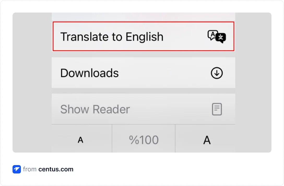 how to translate a page on iPhone