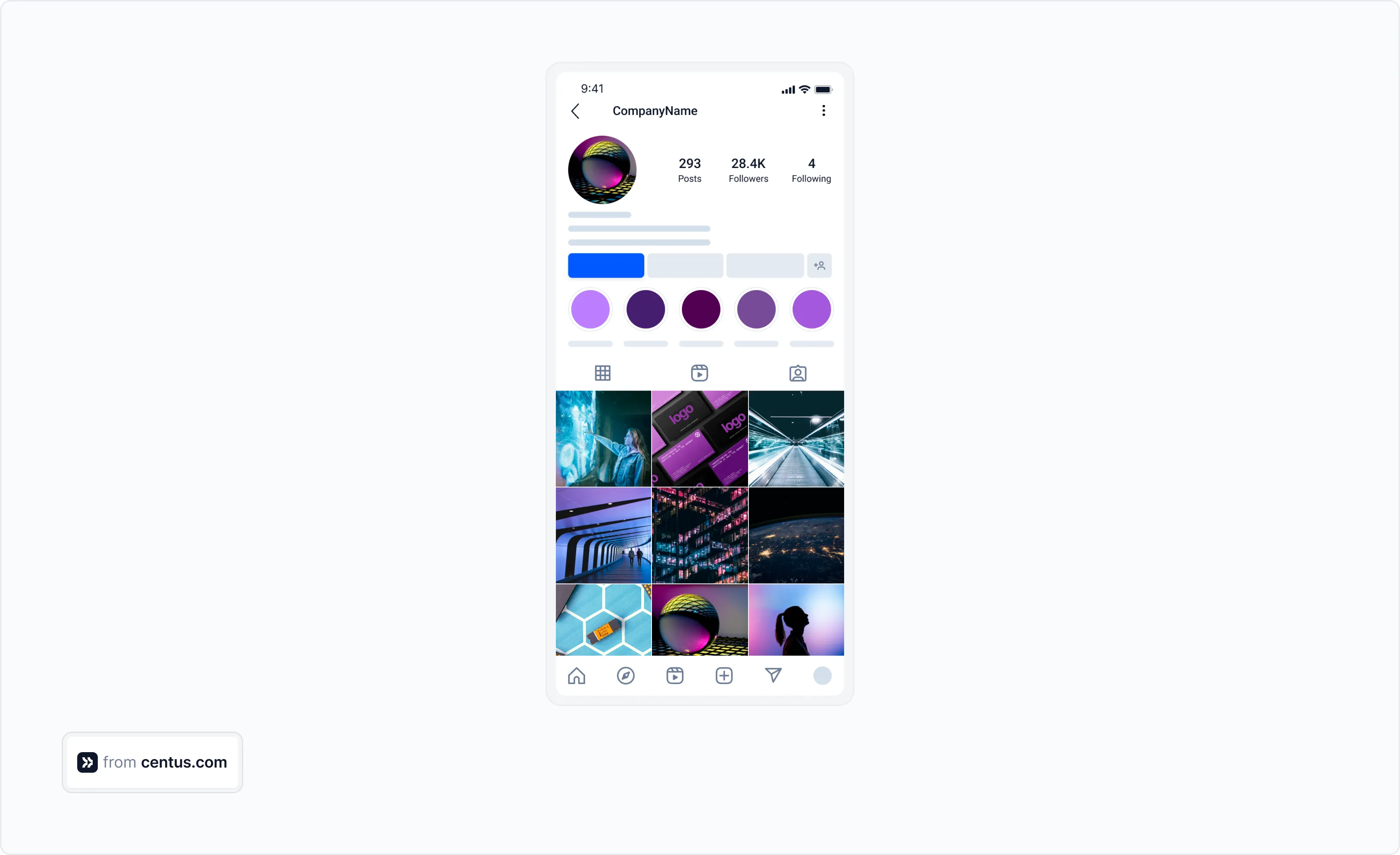 an example of localized instagram profile