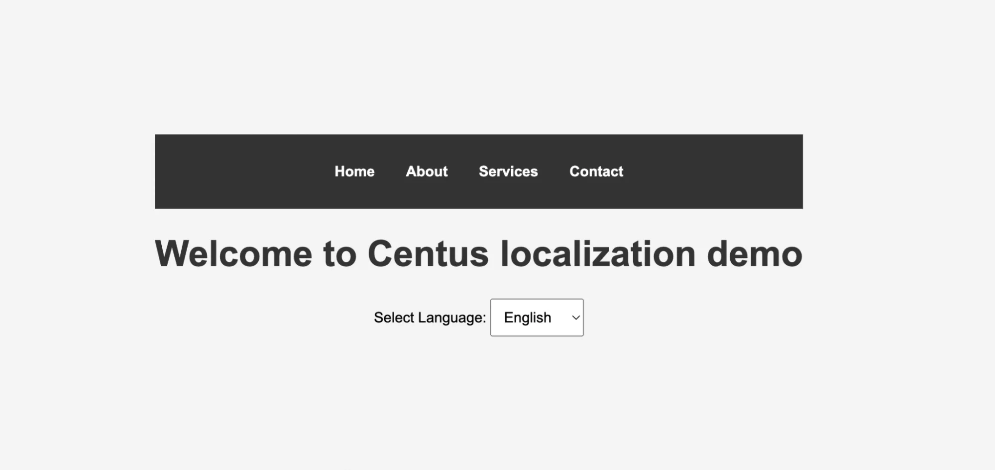a homepage in a demo app