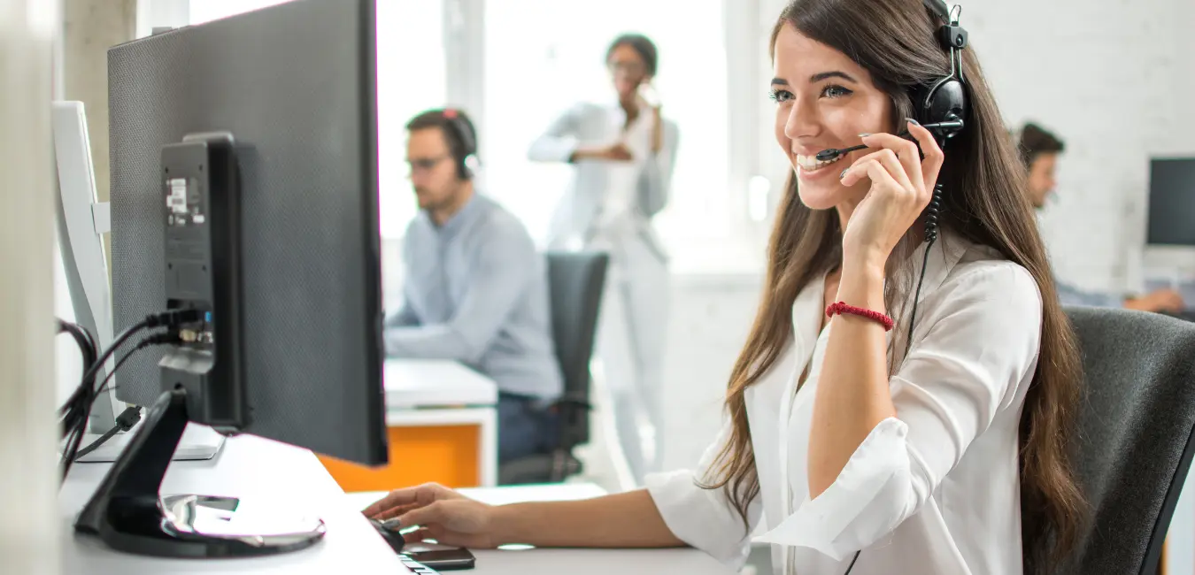 woman working in customer service