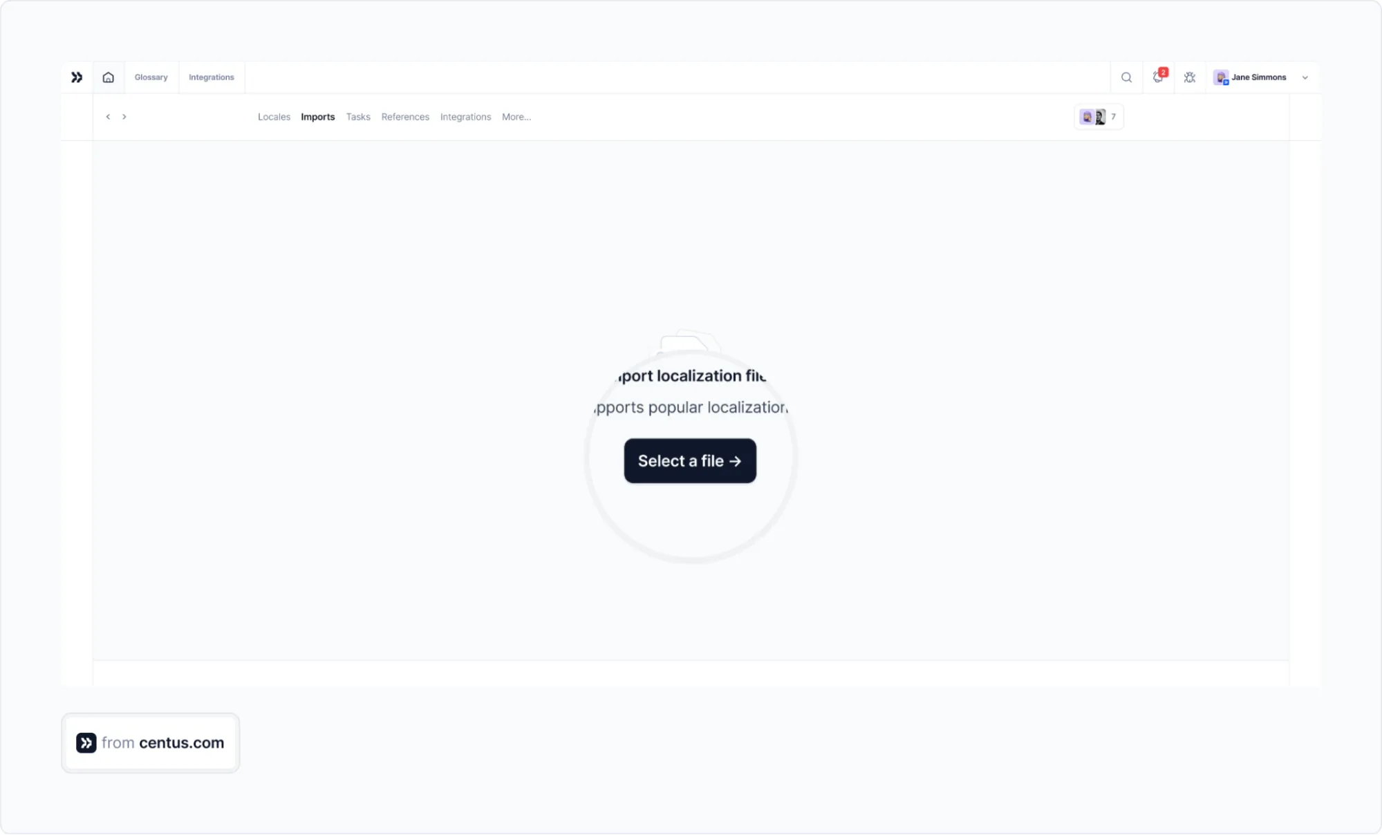 importing files to Centus