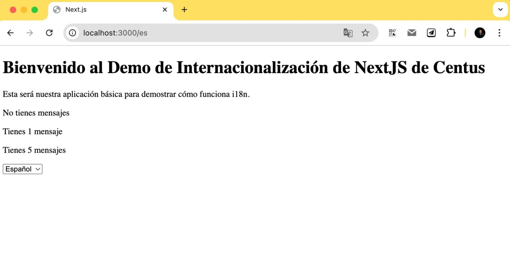 demo app with localized plurals