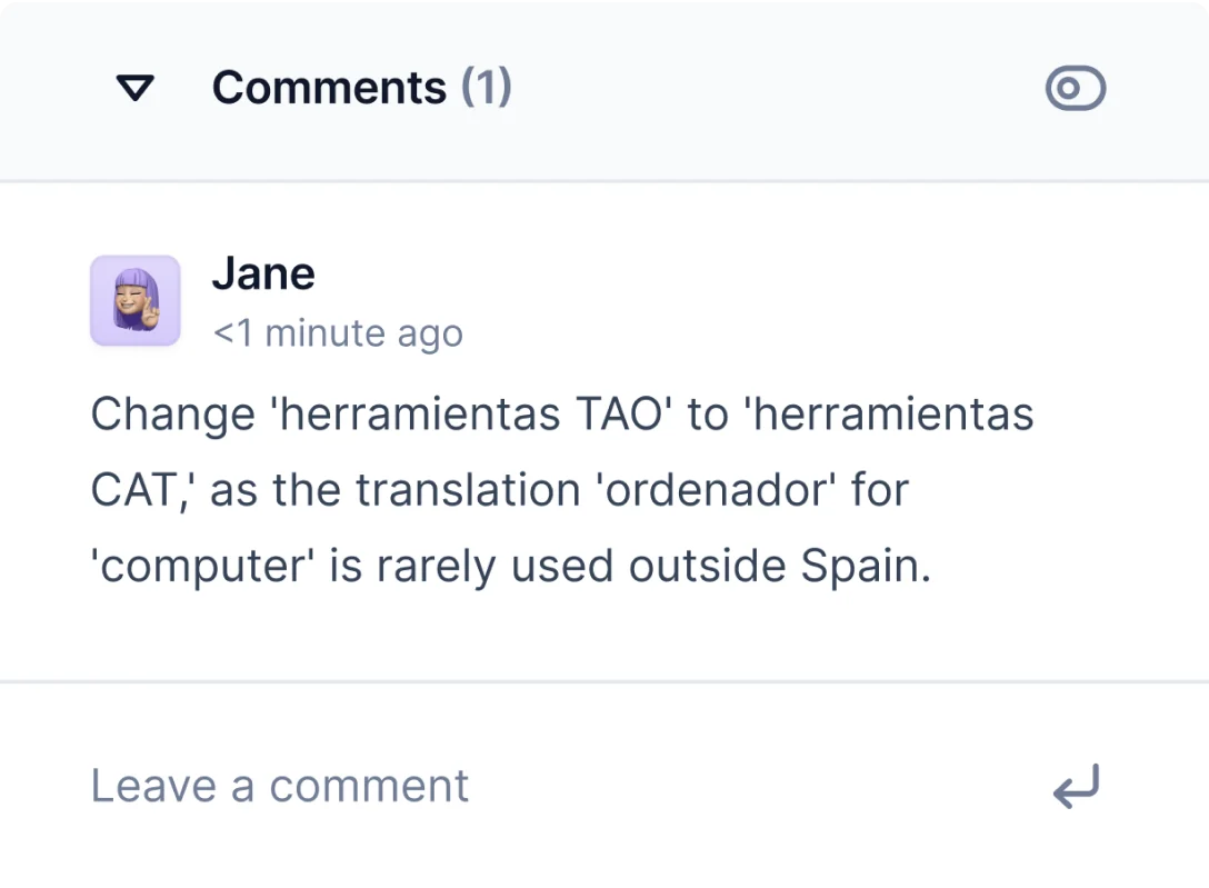 Centus commenting feature