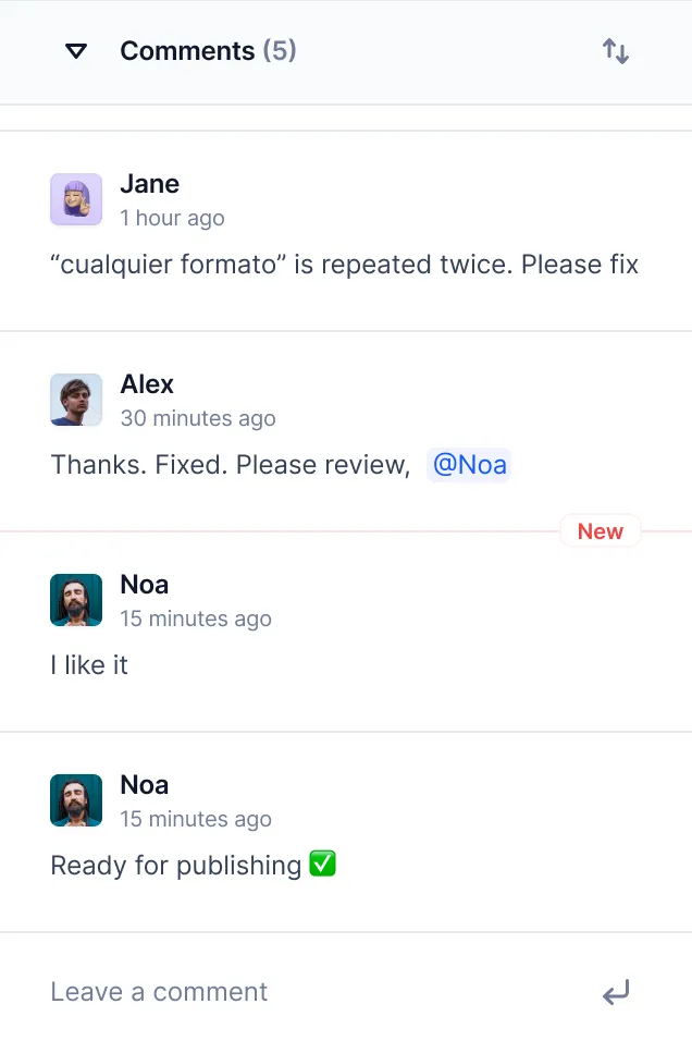sharing feedback on the TMS