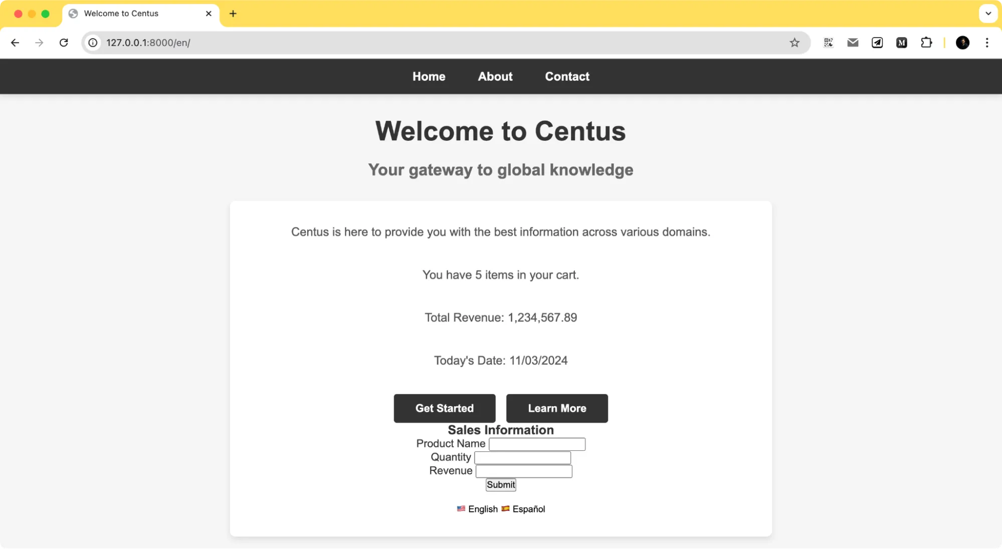 fields in a demo app