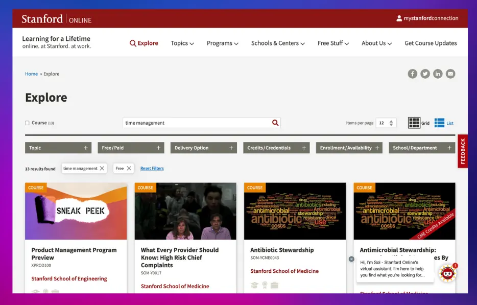 standford online courses