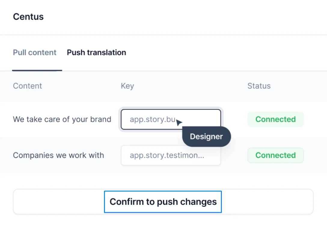 pushing Centus translations to Figma