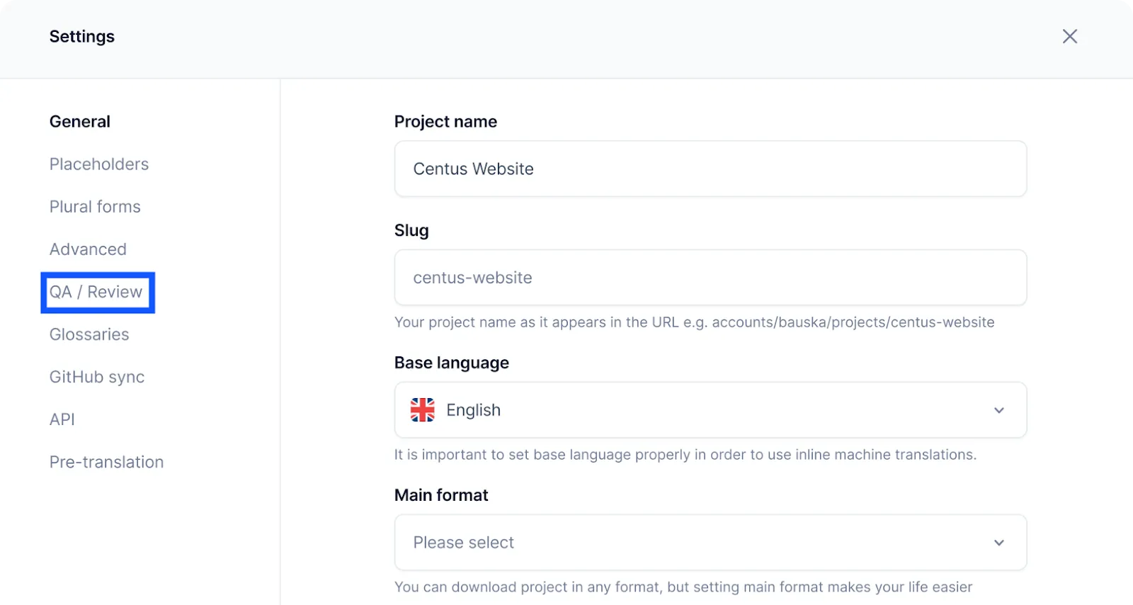 Enabling QA checks in Centus