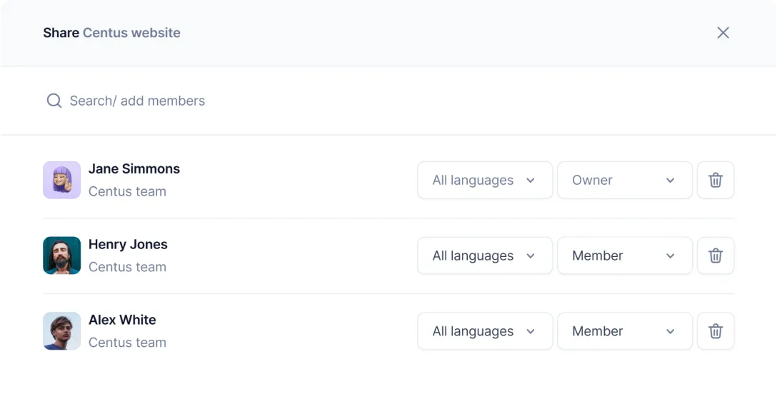 adding contributors in Centus