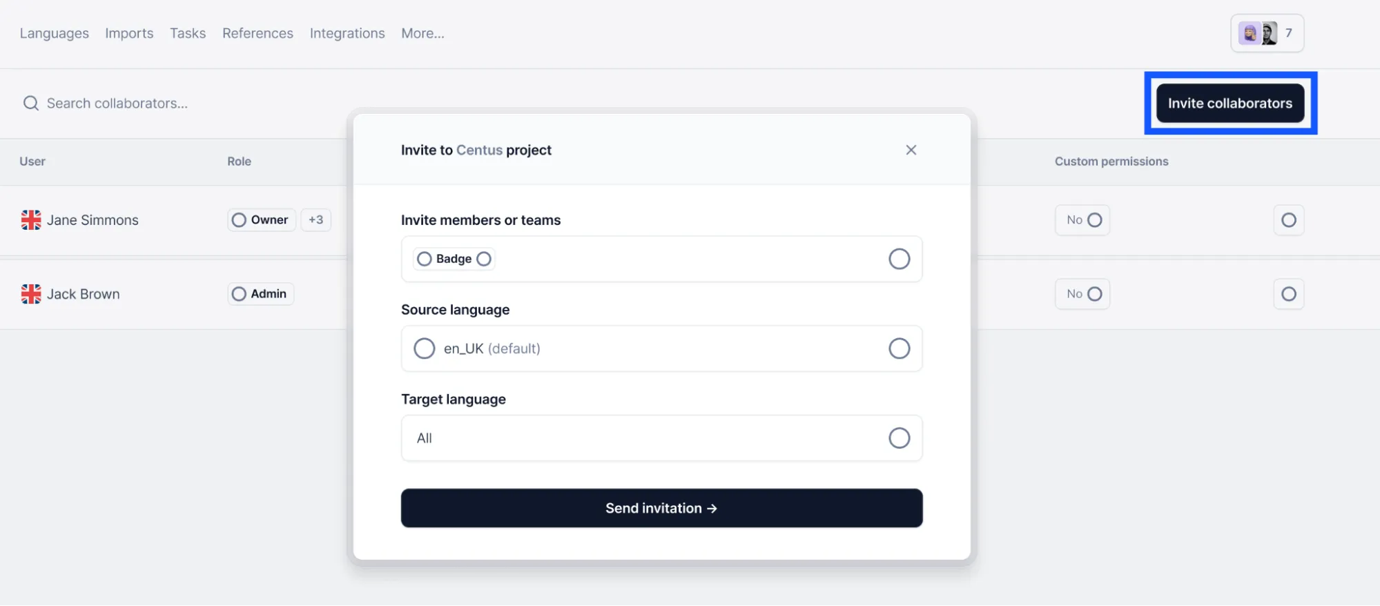 inviting contributors to a TMS